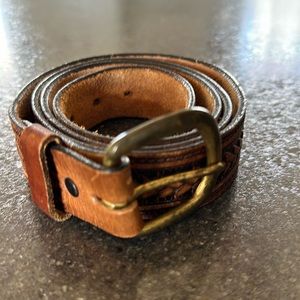 Braided Handooled Belt Vintage 38